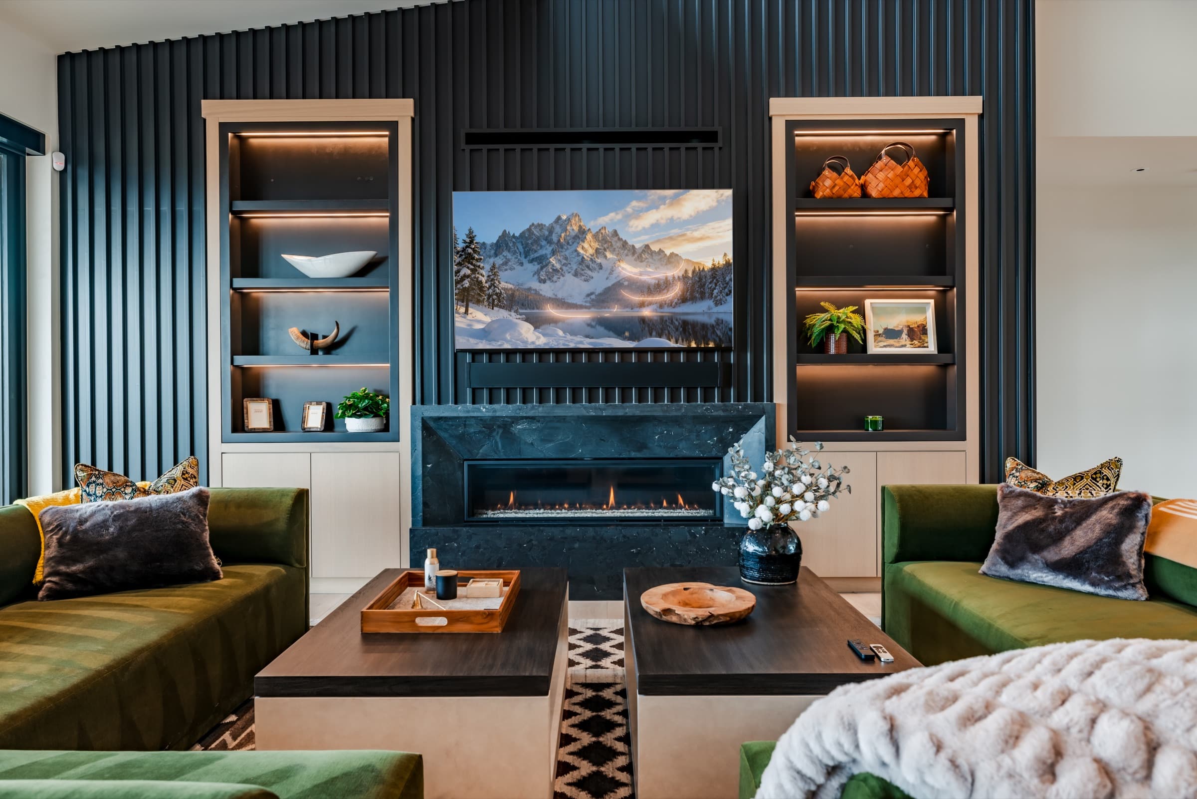 Warm, inviting luxury Park City living space