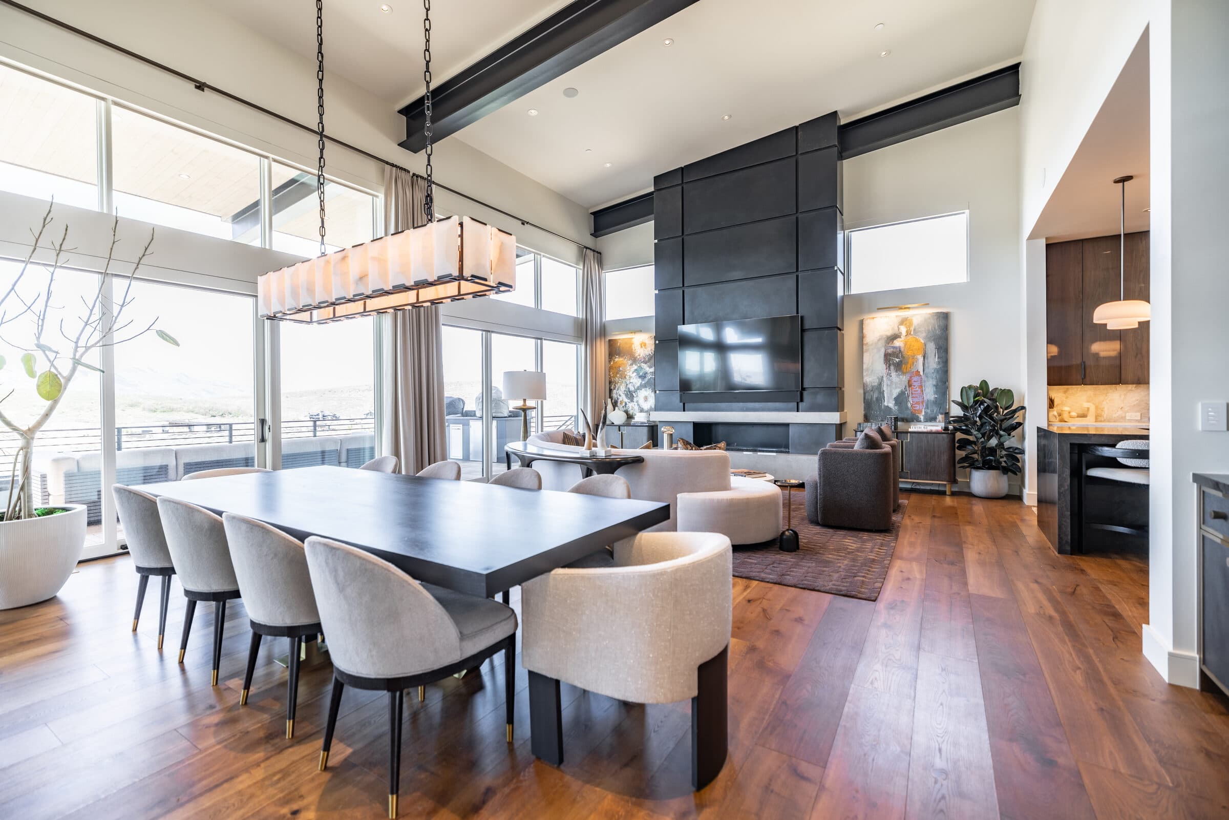 Light-filled great room in a luxury Park City home