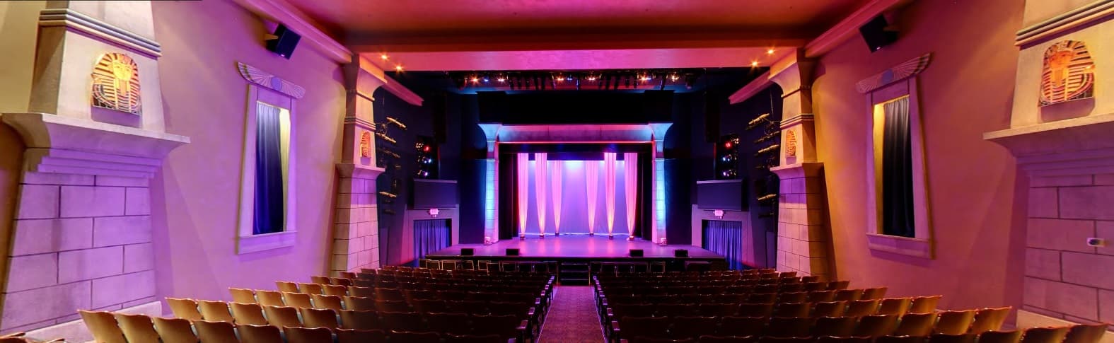 Interior of the Egyptian Theatre with its stage and pharaoh detailing