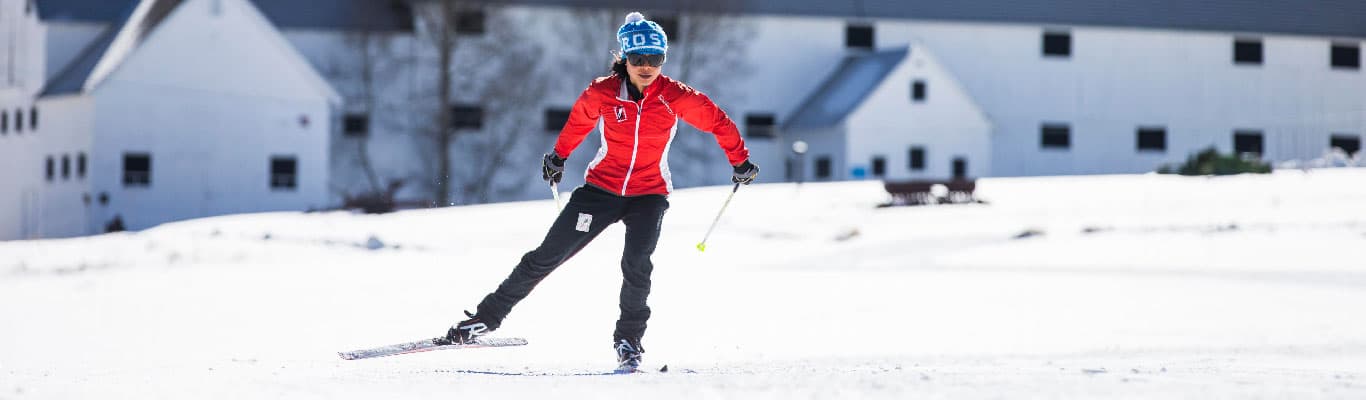 Cross country skiing on groomed trails